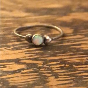 Vintage sterling & genuine opal stacking ring